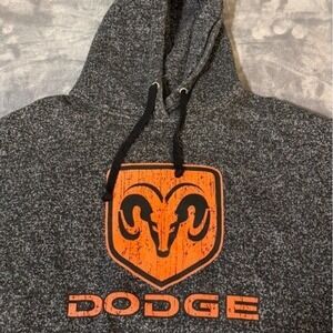 Dodge Ram Graphic Logo Hoodie Sweatshirt Heathered Black White Women's 2XL